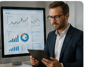Executive reviewing dashboard